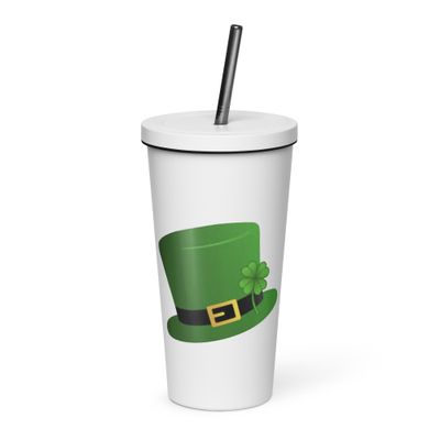 Fun St Patrick&#39;s Day Hat Insulated Tumbler with a Straw