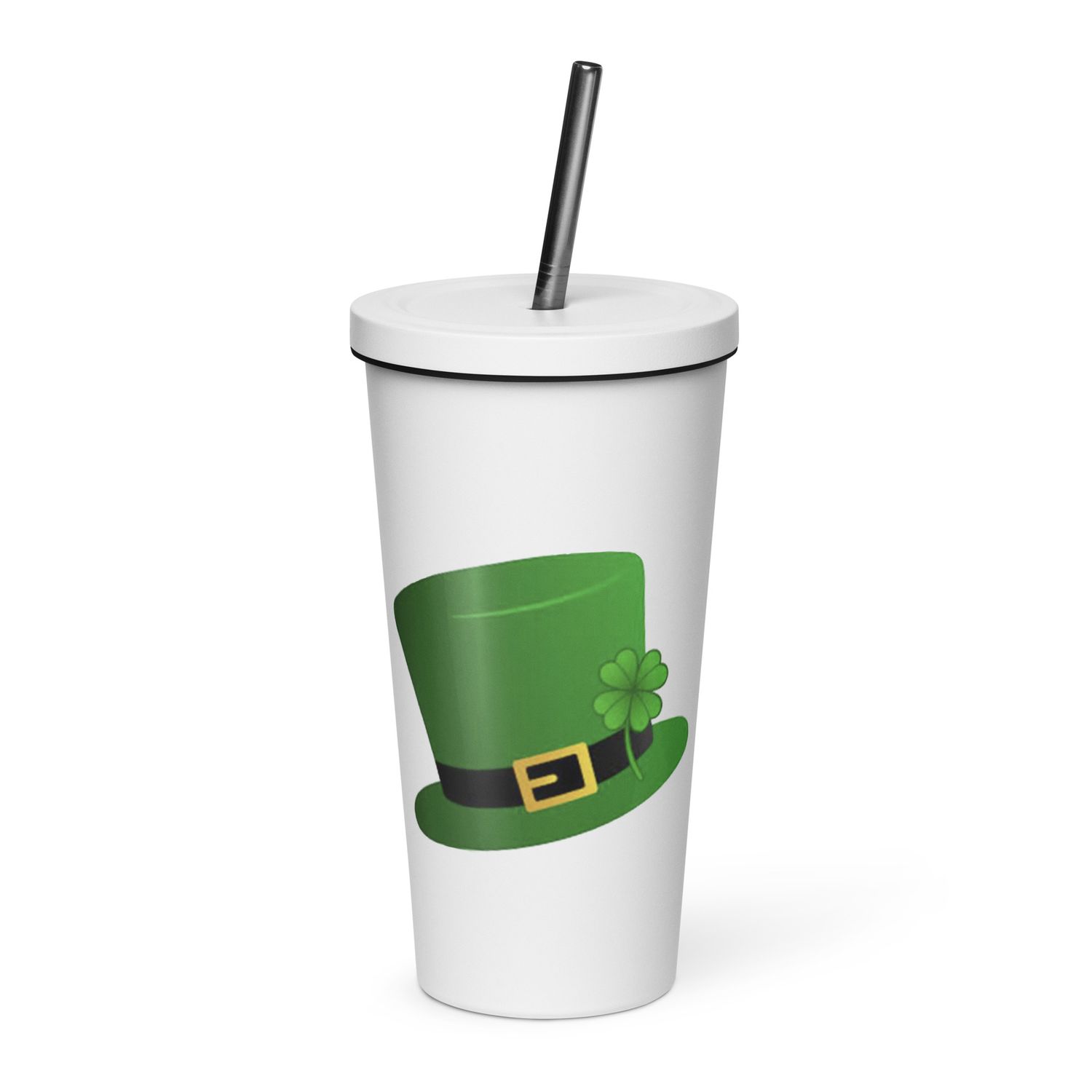 Fun St Patrick&#39;s Day Hat Insulated Tumbler with a Straw
