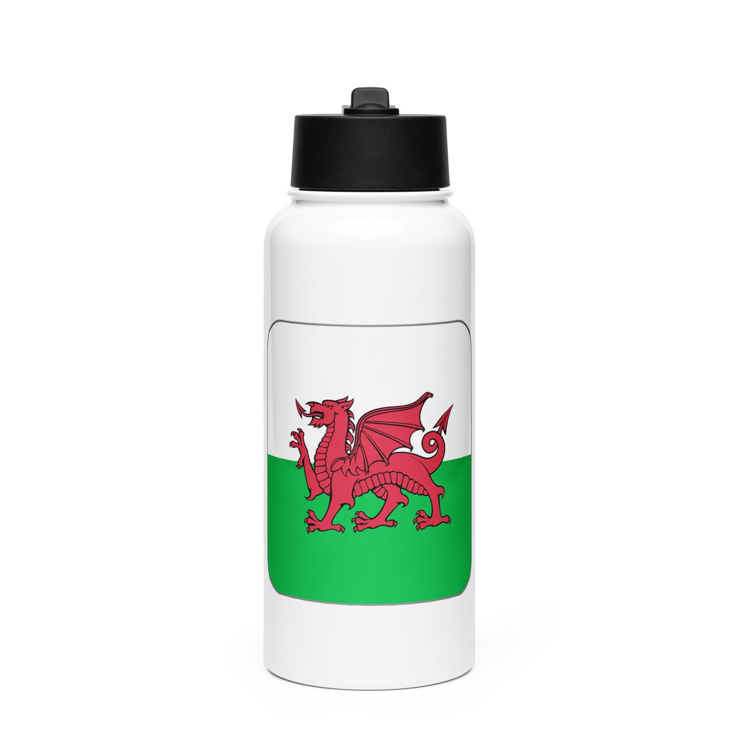Wales Flag Stainless Steel Water Bottle with a Straw Lid