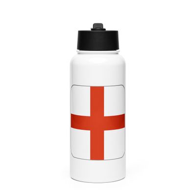 England Flag Stainless Steel Water Bottle with a Straw Lid
