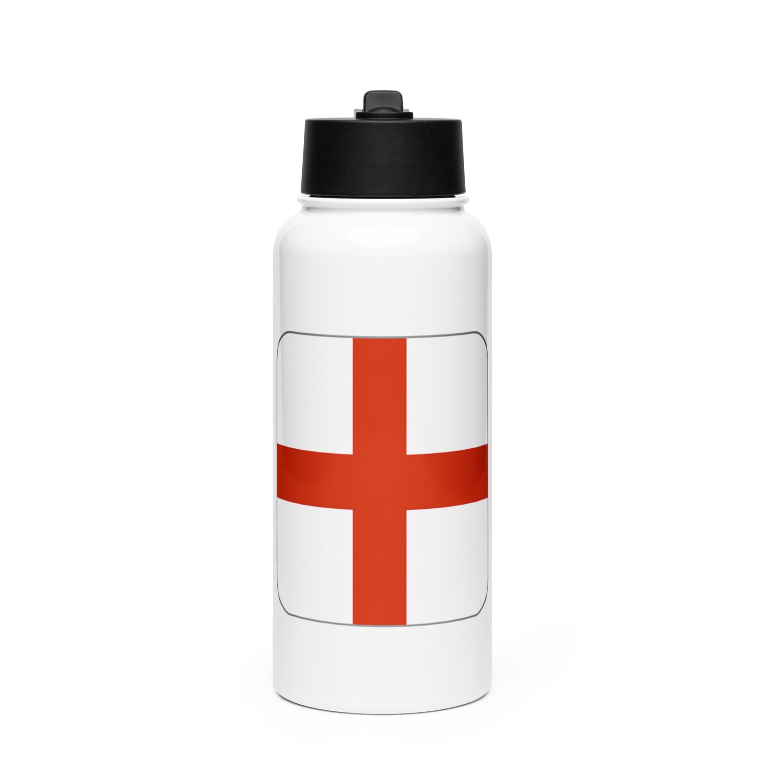 England Flag Stainless Steel Water Bottle with a Straw Lid