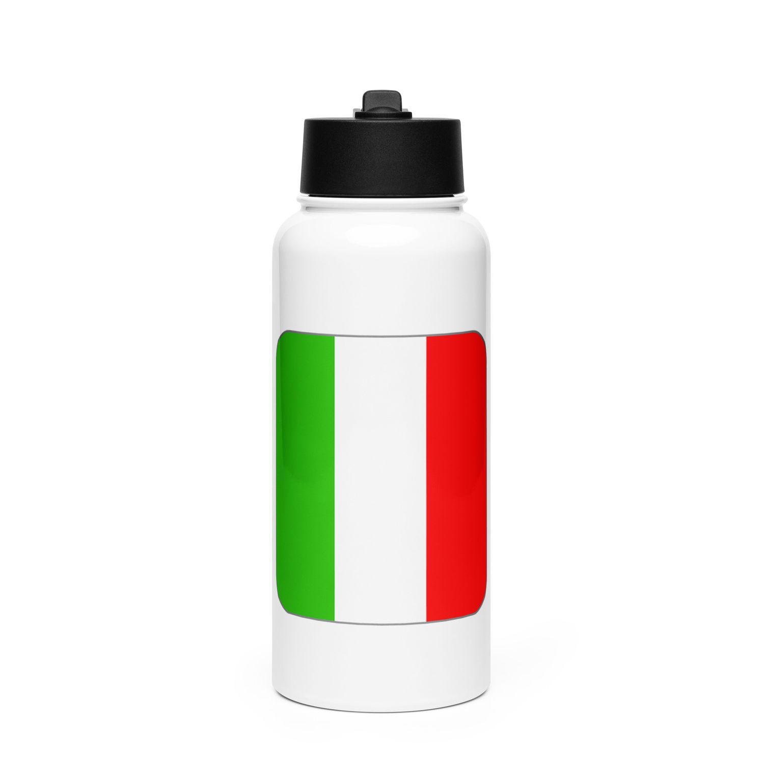 Italy Flag Stainless Steel Water Bottle with a Straw Lid
