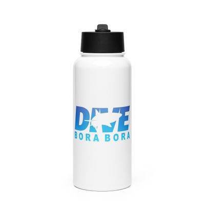 Dive Bora Bora with Shark Stainless Steel Water Bottle with a Straw Lid