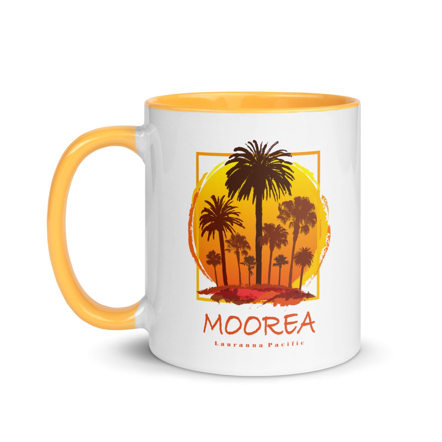Moorea Sunset Palms Mug with Color Inside