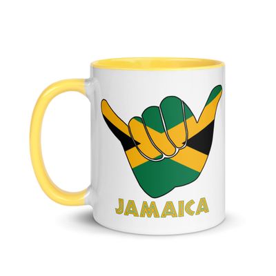 Jamaica Shaka Hang Loose Jamaican Flag Mug with Color Inside