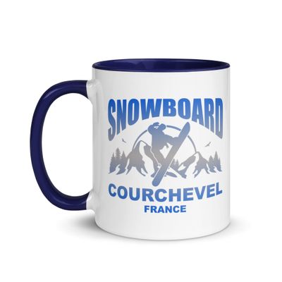 Snowboard Rider Courchevel Mug with Color Inside