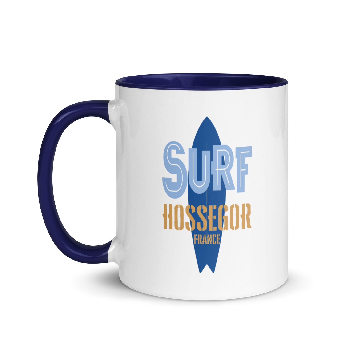 Surf Hossegor, Surfing Hossegor in France, Surfboard Mug with Color Inside