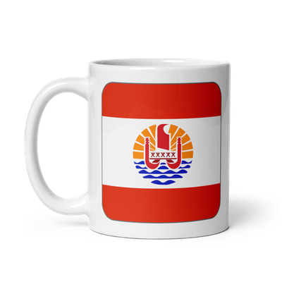 French Polynesia Flag White Coffee Mug