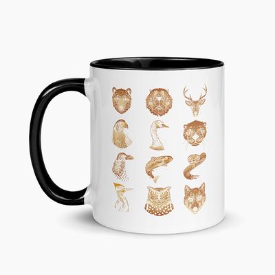 White Ceramic Mugs with Color Interior