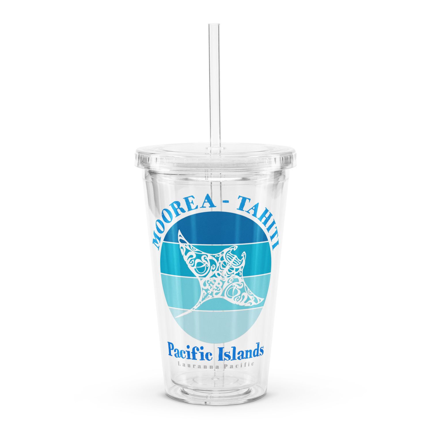 Manta Ray Moorea Tahiti Ocean Clear Plastic Insulated Tumbler