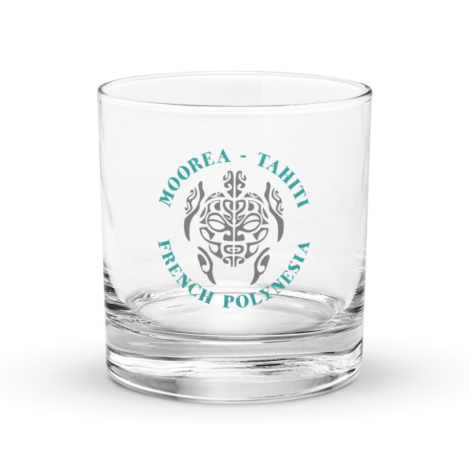 Moorea Tahiti Sea Turtle, French Polynesia Rocks Glass