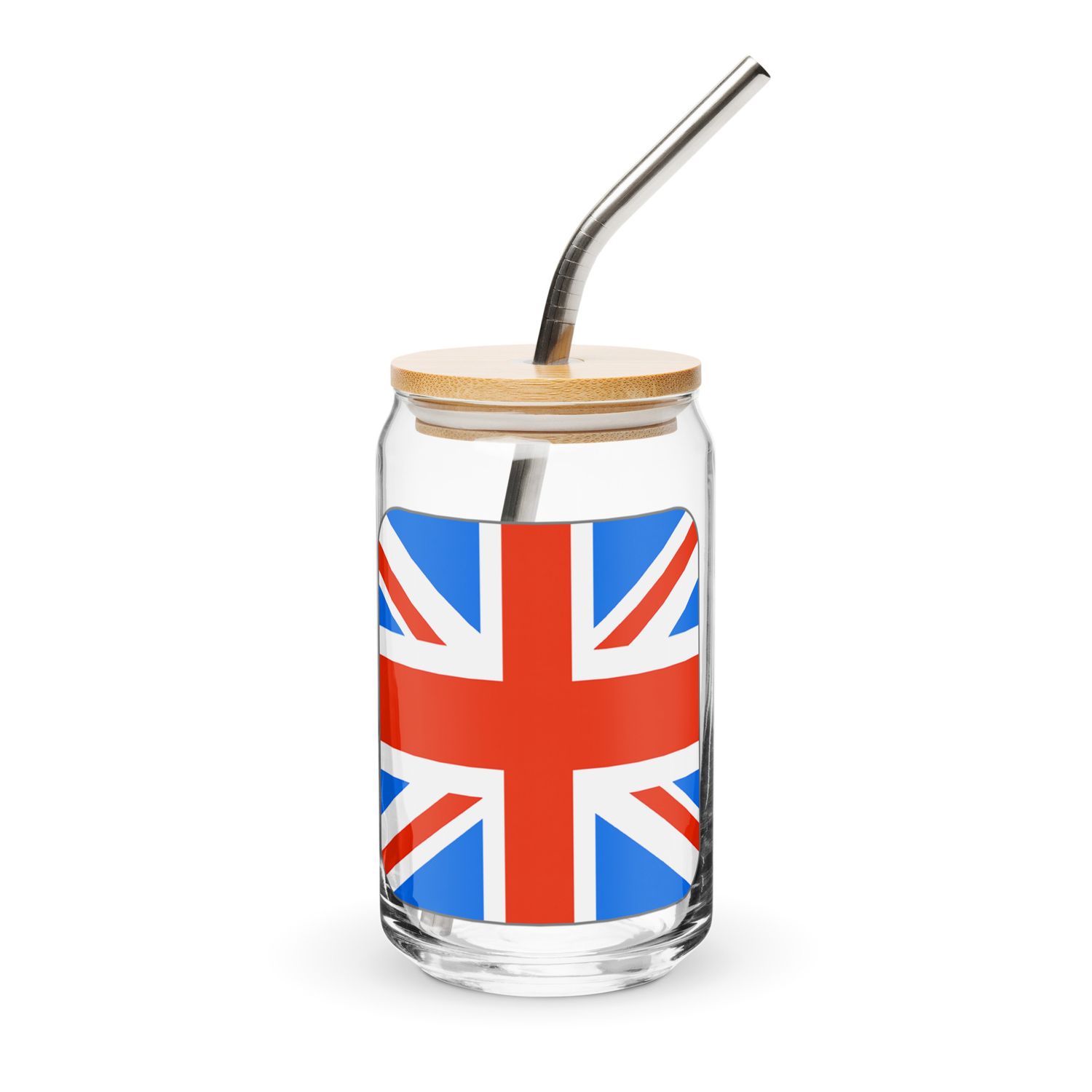 United Kingdom Flag Can-Shaped Glass