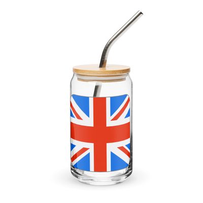 United Kingdom Flag Can-Shaped Glass
