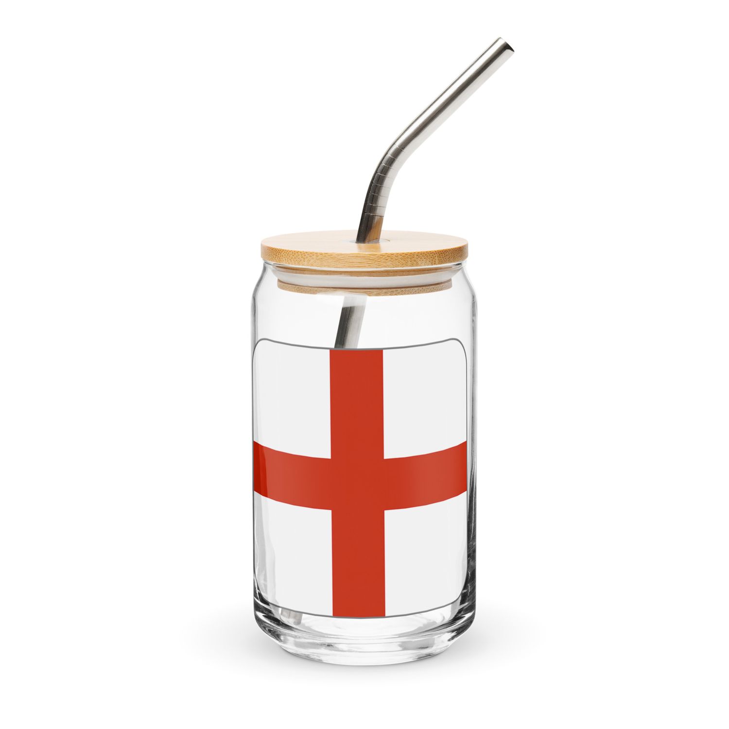 England Flag Can-Shaped Glass