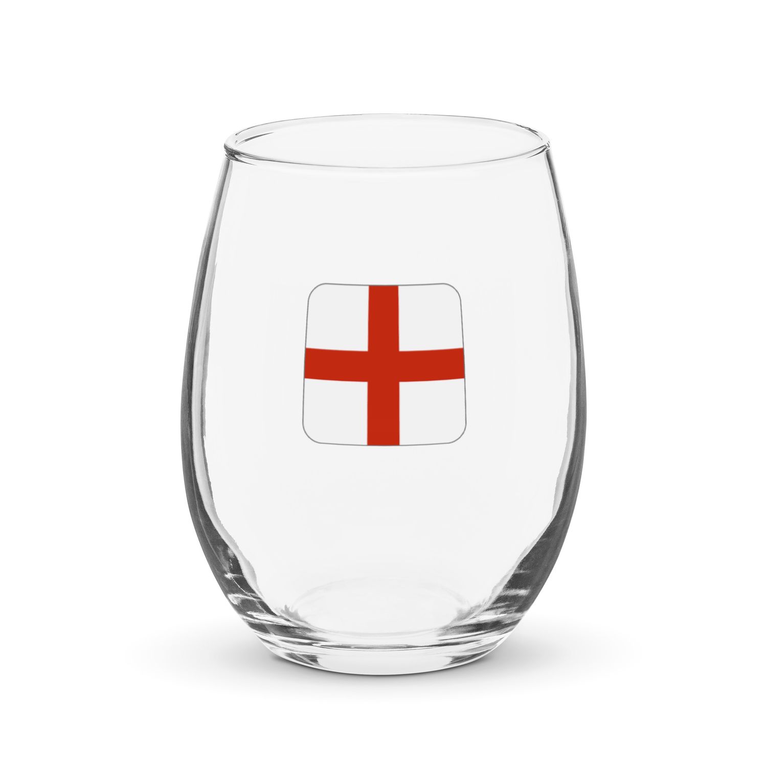 England Flag Stemless Wine Glass