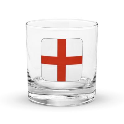 England Flag Rocks Glass