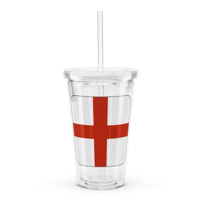 England Flag Clear Plastic Tumbler