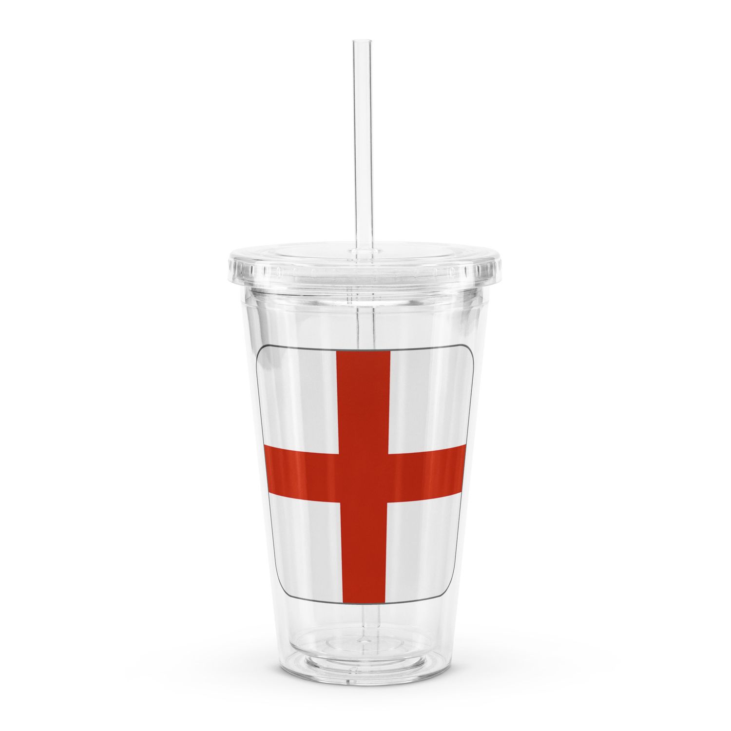 England Flag Clear Plastic Tumbler