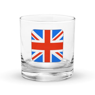 United Kingdom Flag Rocks Glass