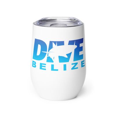 Dive Belize with Shark Wine Tumbler