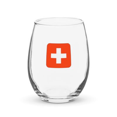 Switzerland Flag Stemless Wine Glass