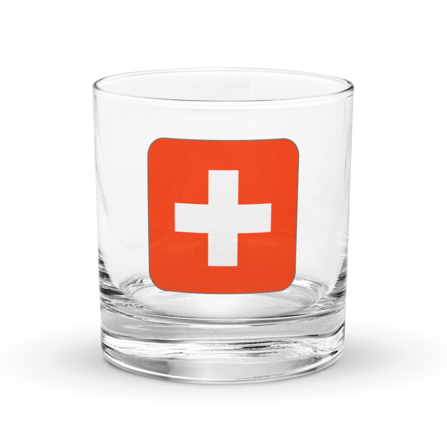 Switzerland Flag Rocks Glass