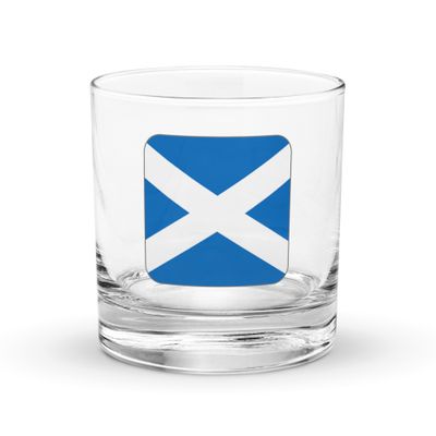 Scotland Flag Rocks Glass