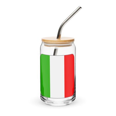 Italy Flag Can-Shaped Glass