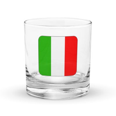Italy Flag Rocks Glass