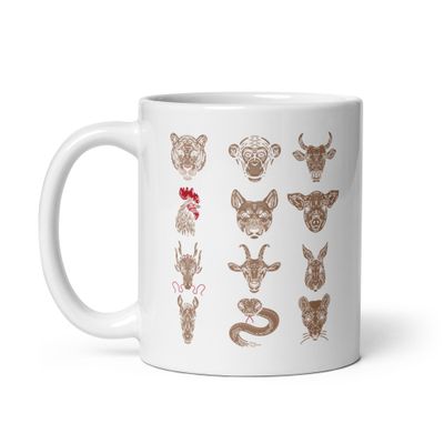 Chinese Zodiac Signs White Coffee Mug