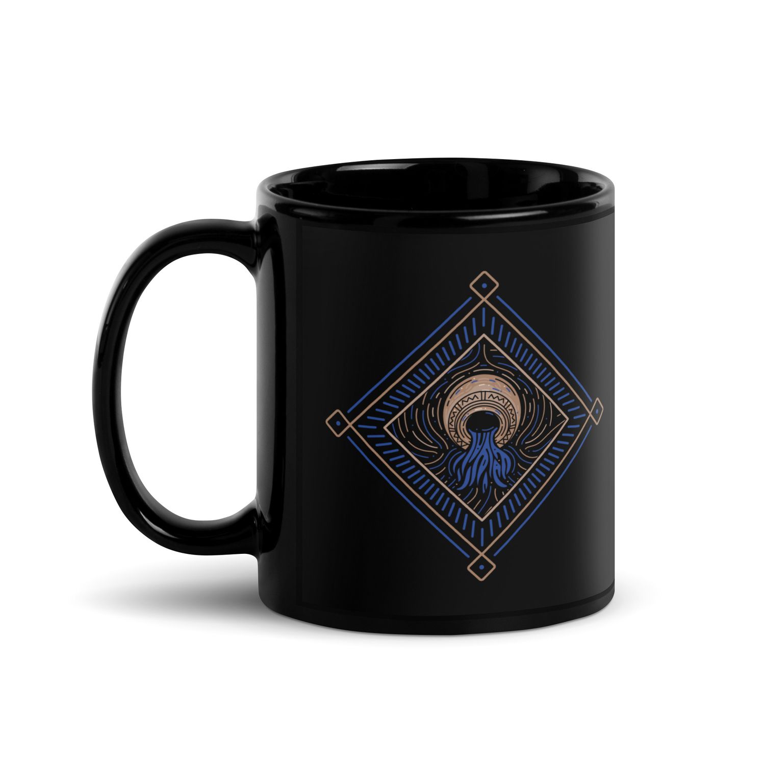Western Zodiac Aquarius Black Coffee Mug