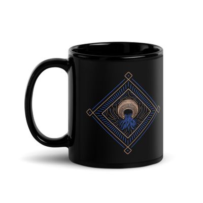 Western Zodiac Aquarius Black Coffee Mug