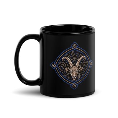 Western Zodiac Capricorn Black Coffee Mug