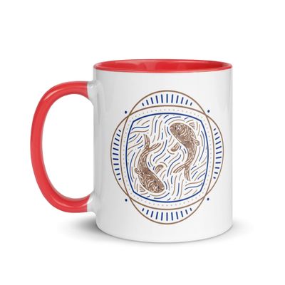 Western Zodiac Pisces Mug with Color Interior