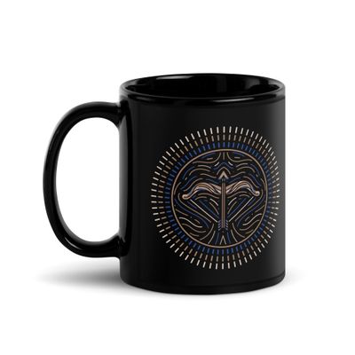 Western Zodiac Sagittarius Black Coffee Mug
