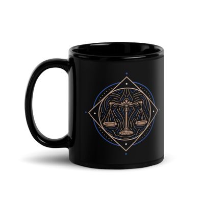 Western Zodiac Libra Black Coffee Mug