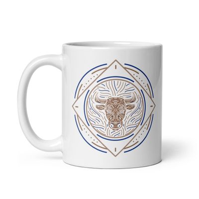 Western Zodiac Taurus White Coffee Mug