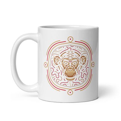 Chinese Zodiac Monkey White Coffee Mug