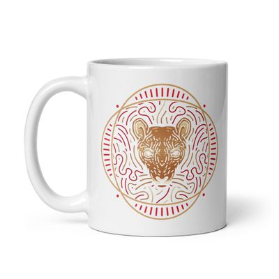 Chinese Zodiac Rat White Glossy Mug