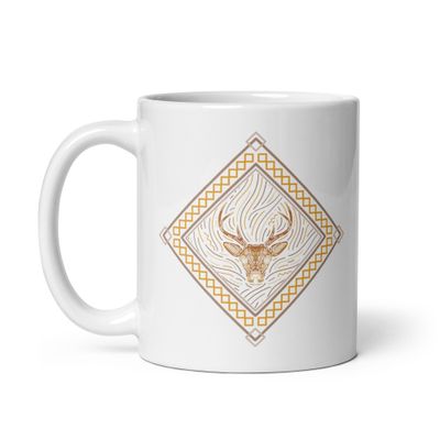 Native American Zodiac Deer White Coffee Mug