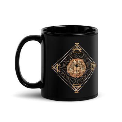 Native American Zodiac Beaver Black Coffee Mug