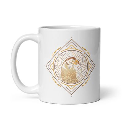 Native American Zodiac Falcon White Coffee Mug