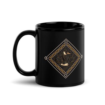 Native American Zodiac Goose Black Coffee Mug