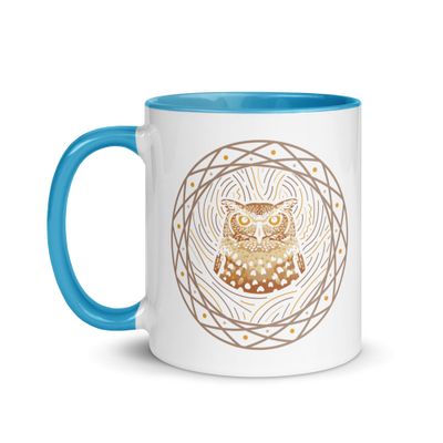 Native American Zodiac Owl Mug with Color Interior