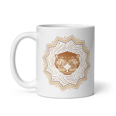 Native American Zodiac Otter White Coffee Mug