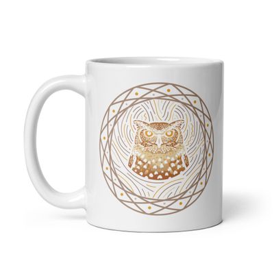 Native American Zodiac Owl White Coffee Mug