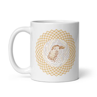 Native American Zodiac Raven White Coffee Mug