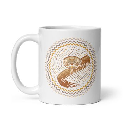 Native American Zodiac Snake White Coffee Mug