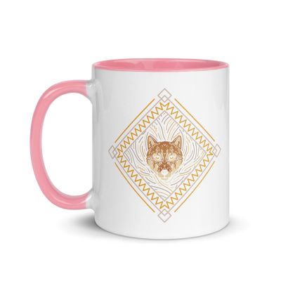 Native American Zodiac Wolf Mug with Color Interior