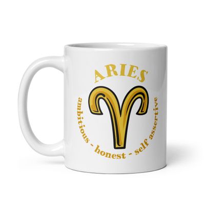 Zodiac Traits Aries White Coffee Mug